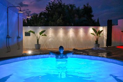 Our magnesium pool at night