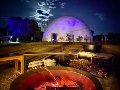 Stunning views, mulled wine & great conversations around the fire pit and Victoria's largest Yoga & Meditation Dome