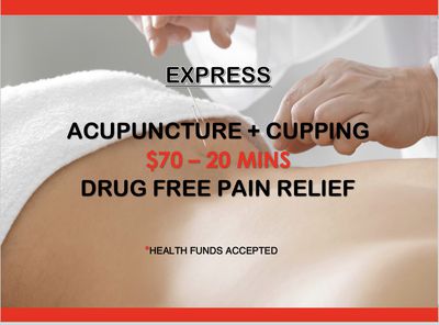 Acupuncture plus Cupping Express treatments