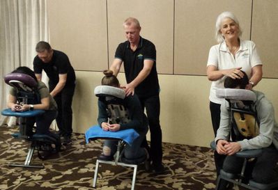Rejoov delivering corporate massage in Perth